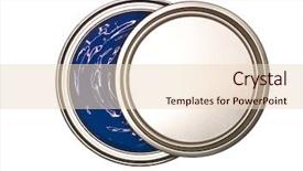  Presentation with paint - Cool new slide deck with blue paint can from above backdrop and a lemonade colored foreground