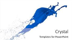 Presentation with paint - Theme enhanced with blue paint splash isolated background and a white colored foreground