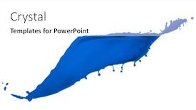  Presentation with splash - Audience pleasing PPT layouts consisting of blue-paint-splash-isolated backdrop and a white colored foreground
