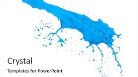  Presentation with blue waves - Presentation theme having blue paint splash isolated background and a white colored foreground