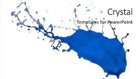  Presentation with paint splatter - Slide deck featuring blue paint splash isolated background and a white colored foreground