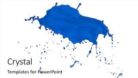  Presentation with splash - PPT theme consisting of blue paint splash isolated background and a white colored foreground