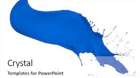  Presentation with paint splatter - Beautiful presentation theme featuring blue paint splash isolated backdrop and a white colored foreground