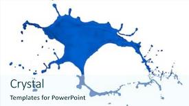  Presentation with blue water splash isolated - PPT theme with blue paint splash isolated background and a sky blue colored foreground