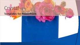  Presentation with paper cups - Amazing presentation theme having blue-paper-bag-colorful-butter backdrop and a coral colored foreground