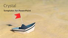  Presentation with floating - Beautiful presentation theme featuring blue-paper-boat-floating backdrop and a coral colored foreground