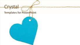  Presentation with rope - Colorful PPT theme enhanced with blue paper heart backdrop and a cream colored foreground