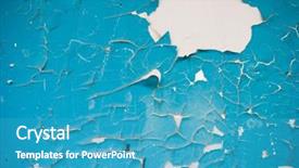  Presentation with wall paint - Beautiful presentation theme featuring blue peeling paint on the white wall grunge background backdrop and a teal colored foreground