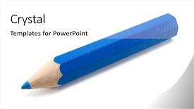  Presentation with white blue vapor trail - Theme consisting of blue pencil isolated on white background and a white colored foreground