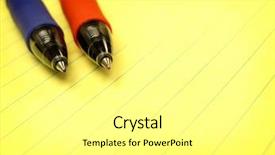  Presentation with yellow legal pad - Cool new theme with blue pens on yellow pad backdrop and a white colored foreground