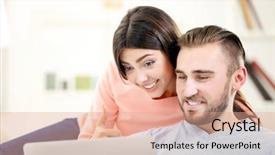  Presentation with hyper operation room - Colorful PPT layouts enhanced with blue pink - happy couple working on laptop backdrop and a coral colored foreground