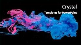  Presentation with black liquid - Presentation theme consisting of blue pink clouds of ink background and a black colored foreground