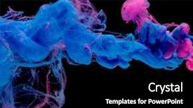 Presentation with black liquid - Colorful presentation design enhanced with blue pink clouds of ink backdrop and a black colored foreground