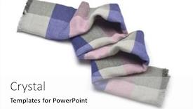  Presentation with blue - Presentation theme having blue-plaid-woolen-scarf-isolated background and a white colored foreground