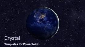  Presentation with stars universe - Cool new PPT layouts with blue-planet-among-stars backdrop and a wine colored foreground