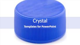  Presentation with plastic bottle - Presentation theme with screws shape - blue plastic bottle cap isolated background and a cobalt blue colored foreground