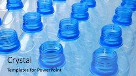 Presentation with plastic bottle - Colorful PPT theme enhanced with blue plastic bottles backdrop and a light blue colored foreground