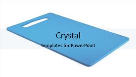  Presentation with cutting board - Presentation theme with blue plastic cutting board isolated background and a  colored foreground