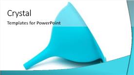  Presentation with funnel - Amazing theme having blue plastic funnel with a white background backdrop and a white colored foreground