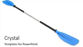  Presentation with kayak - Amazing PPT layouts having blue plastic kayak paddle isolated backdrop and a white colored foreground