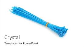  Presentation with cable - Colorful PPT theme enhanced with blue-plastic-nylon-cable-ties backdrop and a white colored foreground