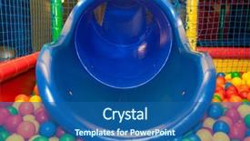  Presentation with billiard pool game nine ball - Slides with blue plastic slide and pool background and a ocean colored foreground