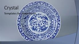  Presentation with patterns - PPT theme featuring blue plate - antique vase with patterns background and a light blue colored foreground