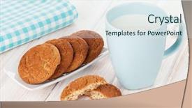  Presentation with white milk - Beautiful slide set featuring blue plate - cup of milk and gingerbread backdrop and a  colored foreground
