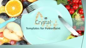  Presentation with blue food - Presentation having blue plate surrounded by wholesome food diet close-up background and a cool aqua colored foreground