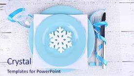  Presentation with napkin - Theme enhanced with blue plates knife fork napkin background and a  colored foreground