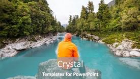  Presentation with beautiful landscapes - Slide deck having blue-pool-in-new-zealand background and a teal colored foreground