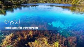  Presentation with beautiful landscapes - Slides with blue-pool-in-new-zealand background and a teal colored foreground