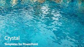  Presentation with reflection - PPT theme consisting of blue pool water abstract background background and a  colored foreground
