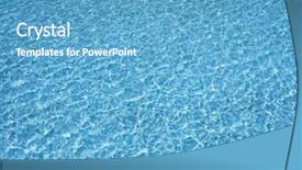  Presentation with blue waves - Colorful presentation theme enhanced with blue pool water transparent texture reflexion and waves backdrop and a teal colored foreground