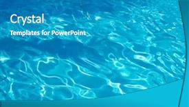  Presentation with water sun - Cool new presentation theme with blue pool water with sun reflections backdrop and a teal colored foreground