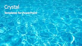  Presentation with sun flares on a blue - Slide deck with blue pool water with sun background and a teal colored foreground