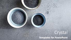  Presentation with cumin - Colorful slide set enhanced with blue-poppy-seeds-black-sesame backdrop and a gray colored foreground