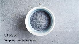  Presentation with natural ingredients - PPT theme having blue-poppy-seeds background and a light gray colored foreground