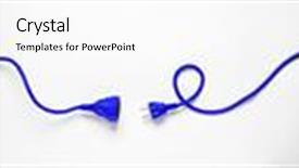  Presentation with power cable - Audience pleasing slides consisting of blue power cable isolated backdrop and a white colored foreground