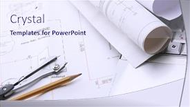  Presentation with compass - Amazing slide set having blue-print-and-plans backdrop and a sky blue colored foreground