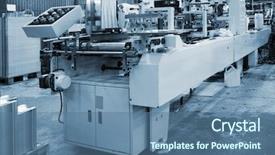  Presentation with control panel - PPT theme consisting of blue print machine - control panel of the equipment background and a ocean colored foreground