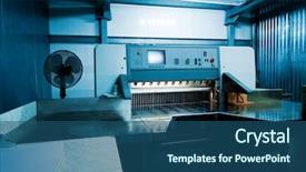  Presentation with printing press - Slide deck having blue print machine - equipment for a press background and a  colored foreground