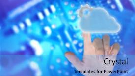  Presentation with blue circuit board - Beautiful slide deck featuring blue printed circuit board backdrop and a teal colored foreground