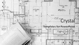  Presentation with blue - Presentation theme enhanced with blue prints on the table background and a light gray colored foreground
