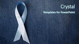  Presentation with cancer care - Audience pleasing presentation theme consisting of blue prostate cancer awareness ribbon backdrop and a ocean colored foreground