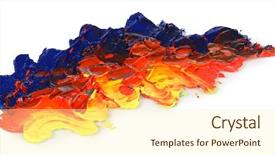  Presentation with purple paint - Cool new slide deck with blue purple - oily paint brushstrokes isolated backdrop and a cream colored foreground