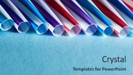  Presentation with plastic straws - PPT layouts enhanced with blue purple and red plastic background and a light blue colored foreground