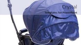  Presentation with white and navy blue - Beautiful presentation design featuring blue-pushchair-isolated-on-white backdrop and a light blue colored foreground