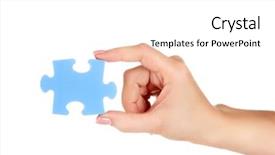  Presentation with puzzle - Amazing presentation having blue puzzle with a hand backdrop and a  colored foreground