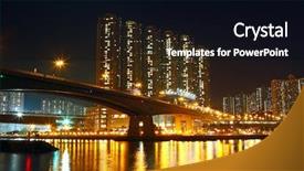  Presentation with hong kong - Presentation theme having blue real estate - hong kong public housing background and a black colored foreground